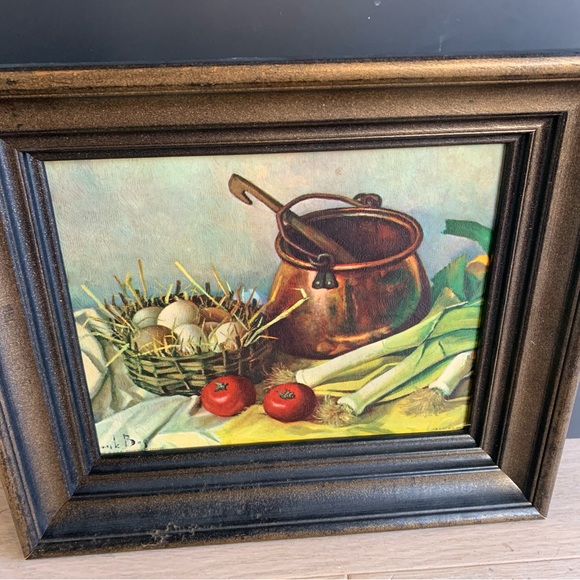 Vintage Print “Still Life” by Henk Bos 8 x 10 print / 11 x 23 wood frame - Picture 3 of 4